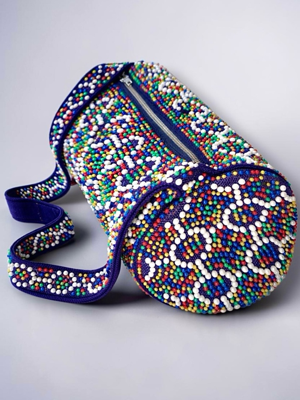 v i n t a g e :: Whimsical Candy Beaded Barrel Purse